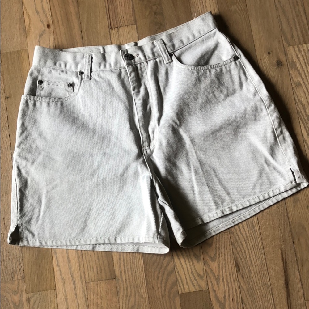 White High-Waisted Jean Shorts